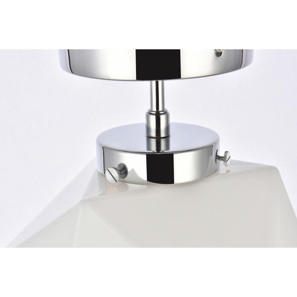 Lawrence 1 light chrome and white glass flush mount