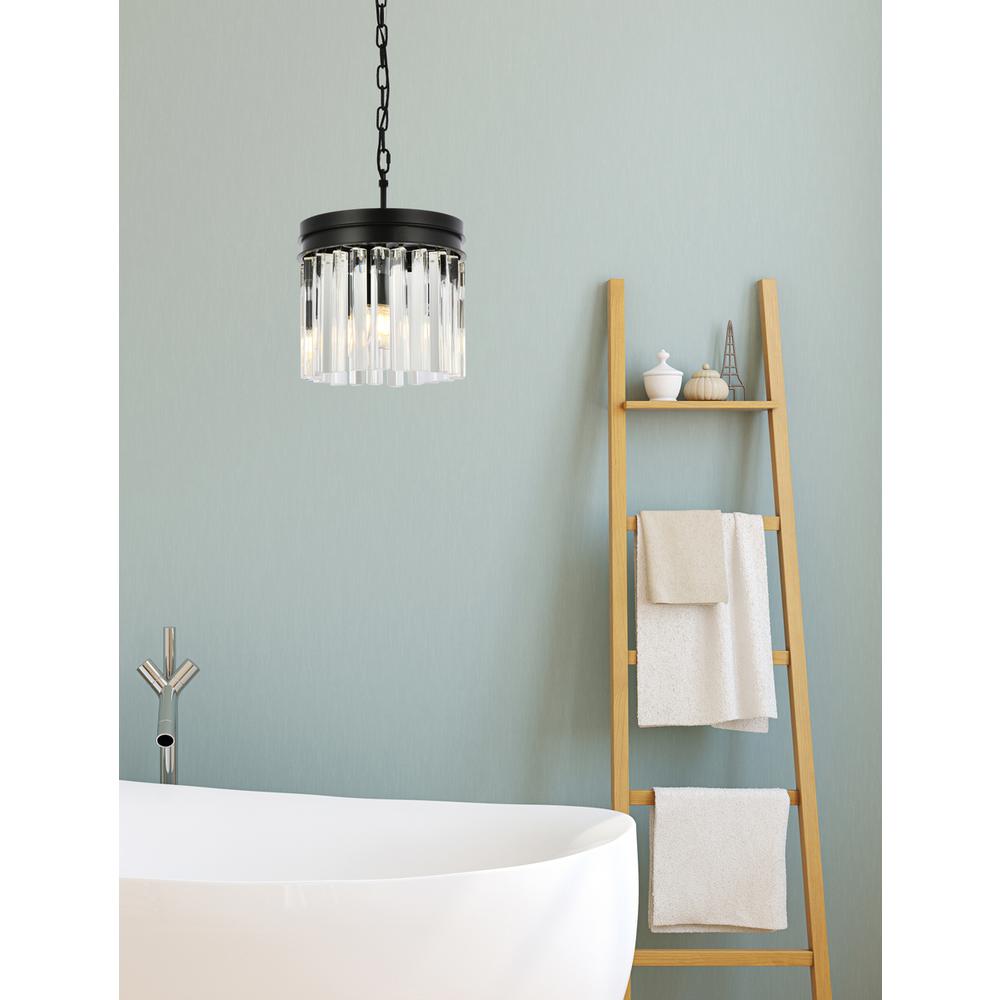 Sydney 3 light Matte Black Pendant Clear Royal Cut Crystal