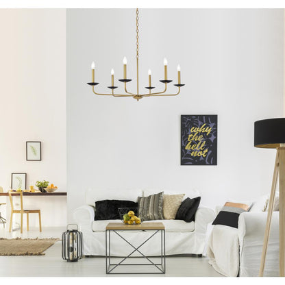 Cohen 36 inch pendant in black and brass