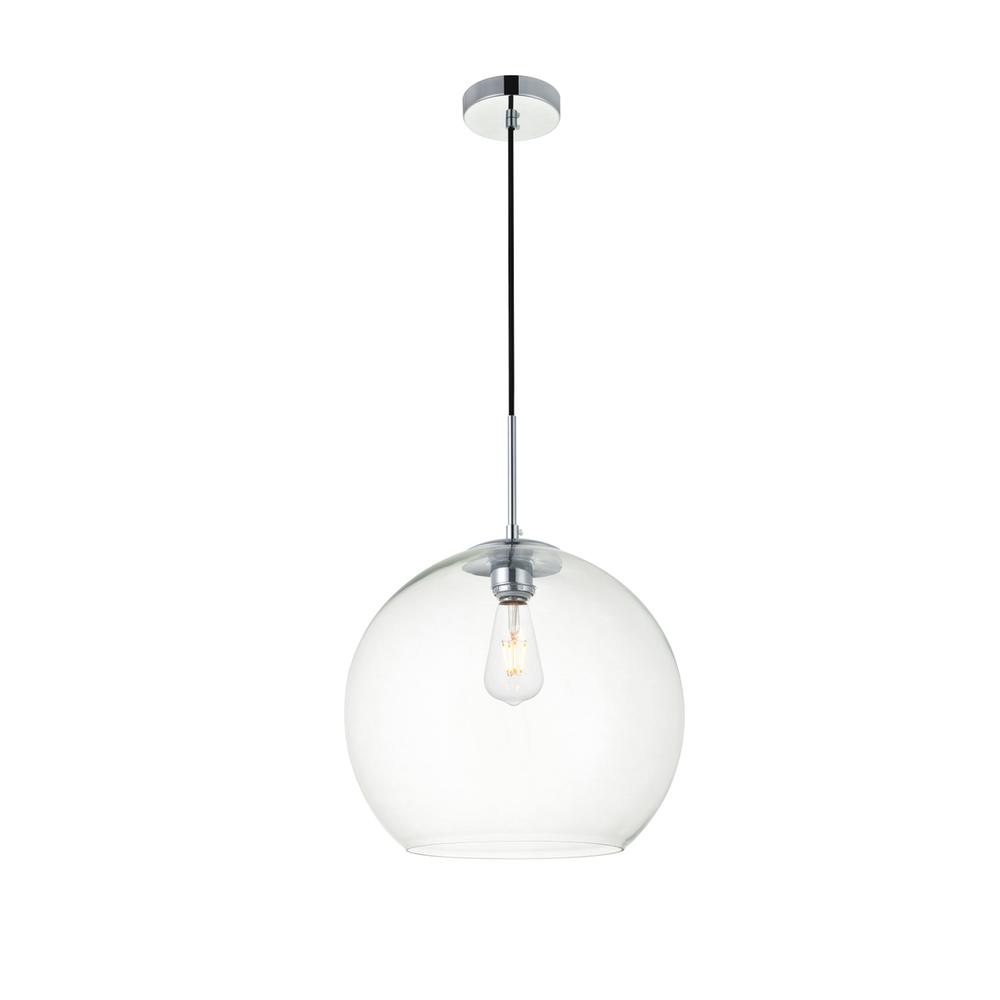 Baxter 1 Light Chrome Pendant With Clear Glass