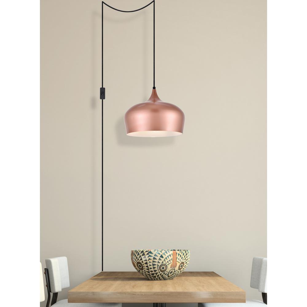 Nora 1 Light honey gold plug-in pendant