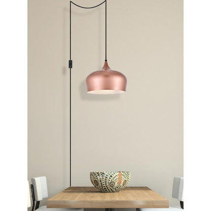 Nora 1 Light honey gold plug-in pendant