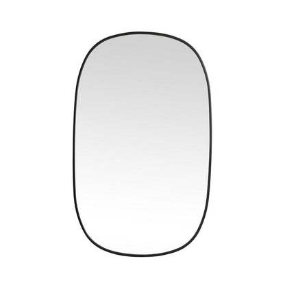 Metal Frame Oval Mirror 30x48 Inch in Black