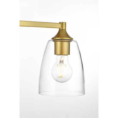 Gianni 4 light Brass and Clear Bath Sconce