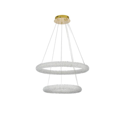 Bowen 28 inch Adjustable LED Chandelier in Satin Gold