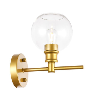 Collier 1 light Brass and Clear glass Wall sconce