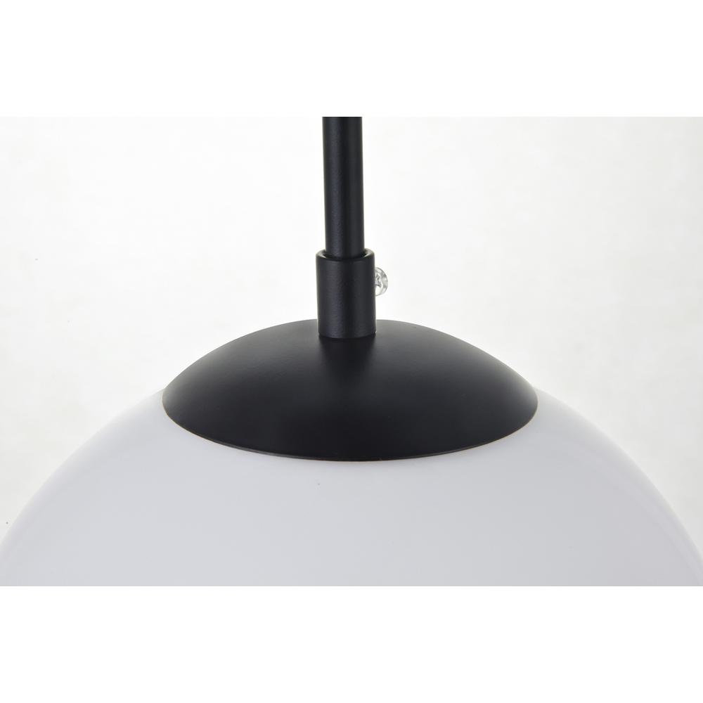 Baxter 1 Light Black Pendant With Frosted White Glass
