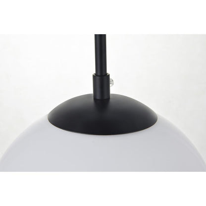 Baxter 1 Light Black Pendant With Frosted White Glass