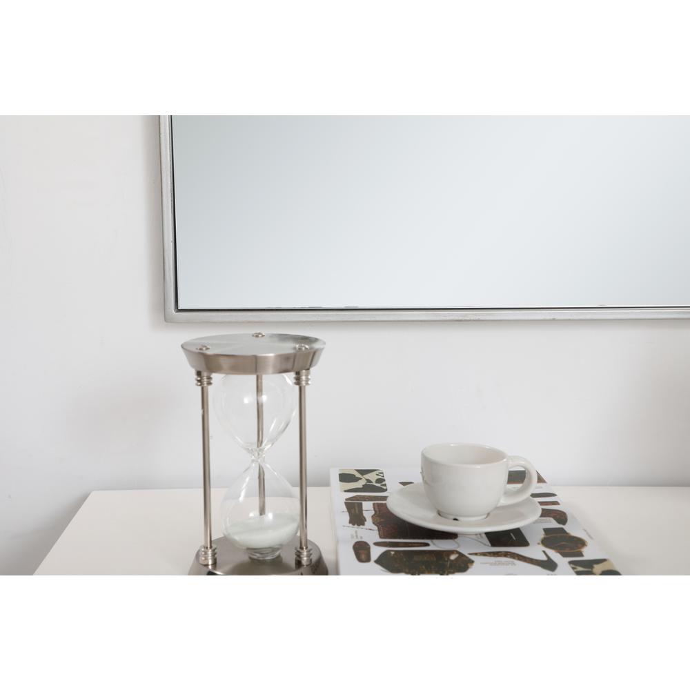 Metal frame rectangle mirror 30 inch in silver