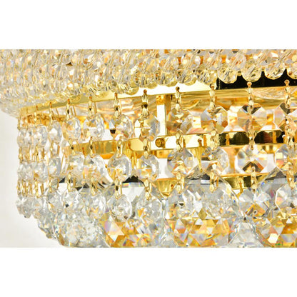 Primo 6 light Gold Flush Mount Clear Royal Cut Crystal