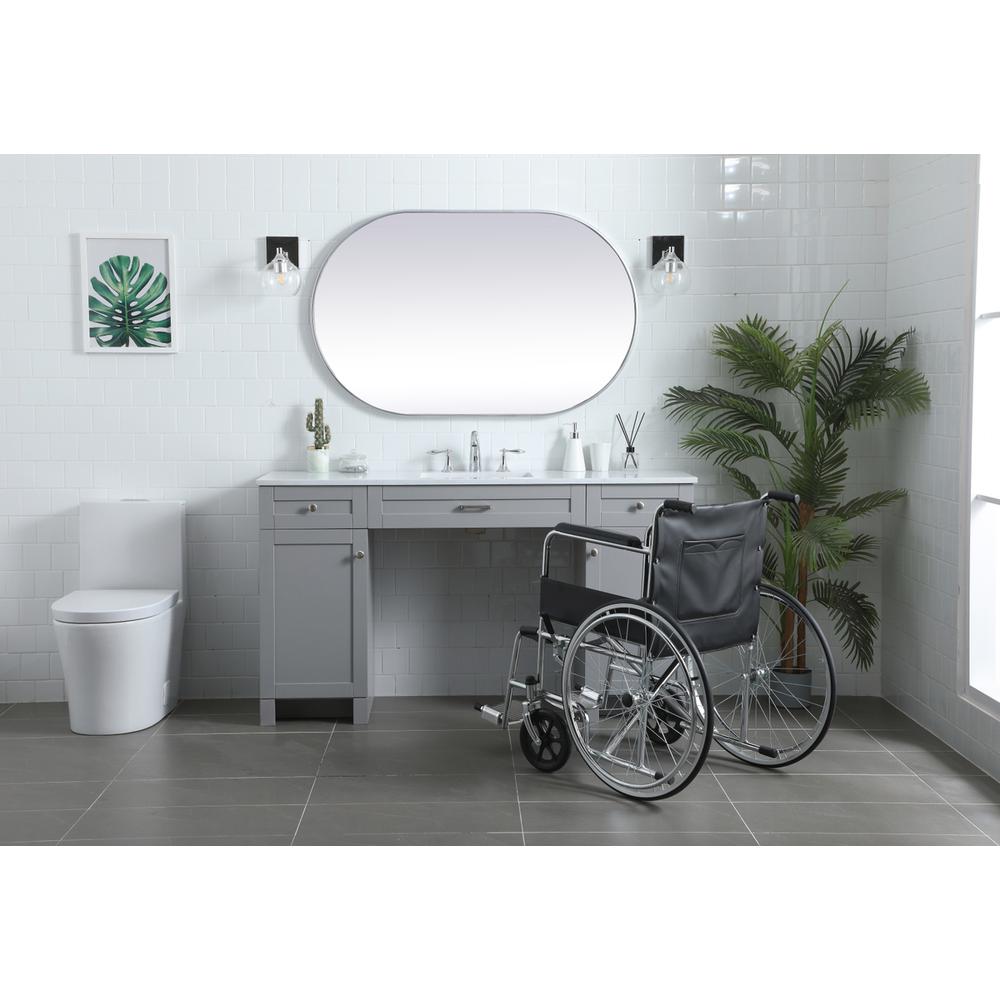 60 Inch ADA Compliant Bathroom Vanity In Grey