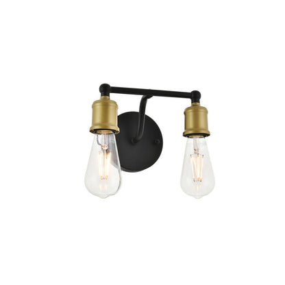 Serif 2 light brass and black Wall Sconce