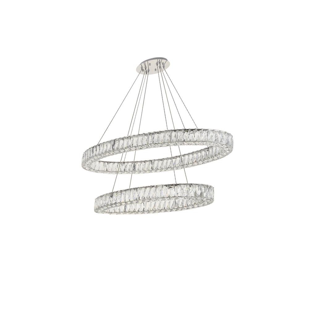 Monroe Integrated LED light Chrome Chandelier Clear Royal Cut Crystal