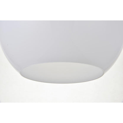 Baxter 1 Light Brass Pendant With Frosted White Glass