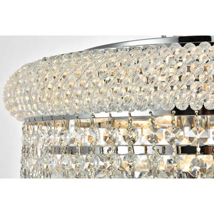 Primo 8 light Chrome Flush Mount Clear Royal Cut Crystal