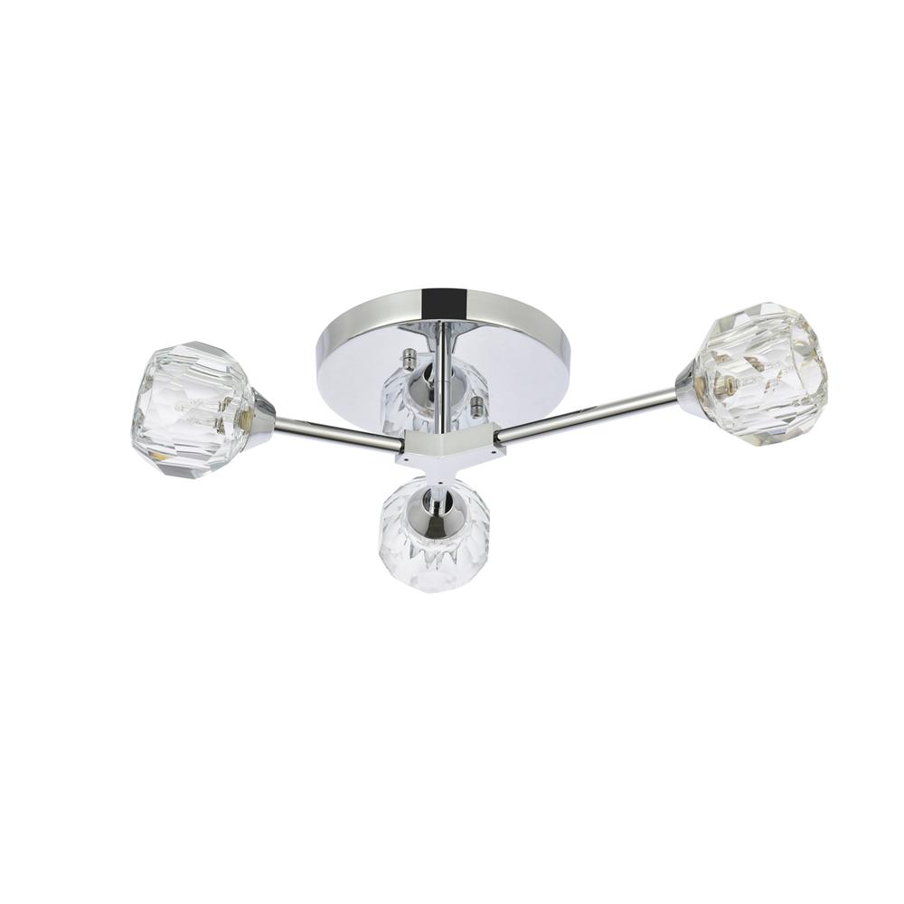 Zayne 3 Light Flush Mount in Chrome