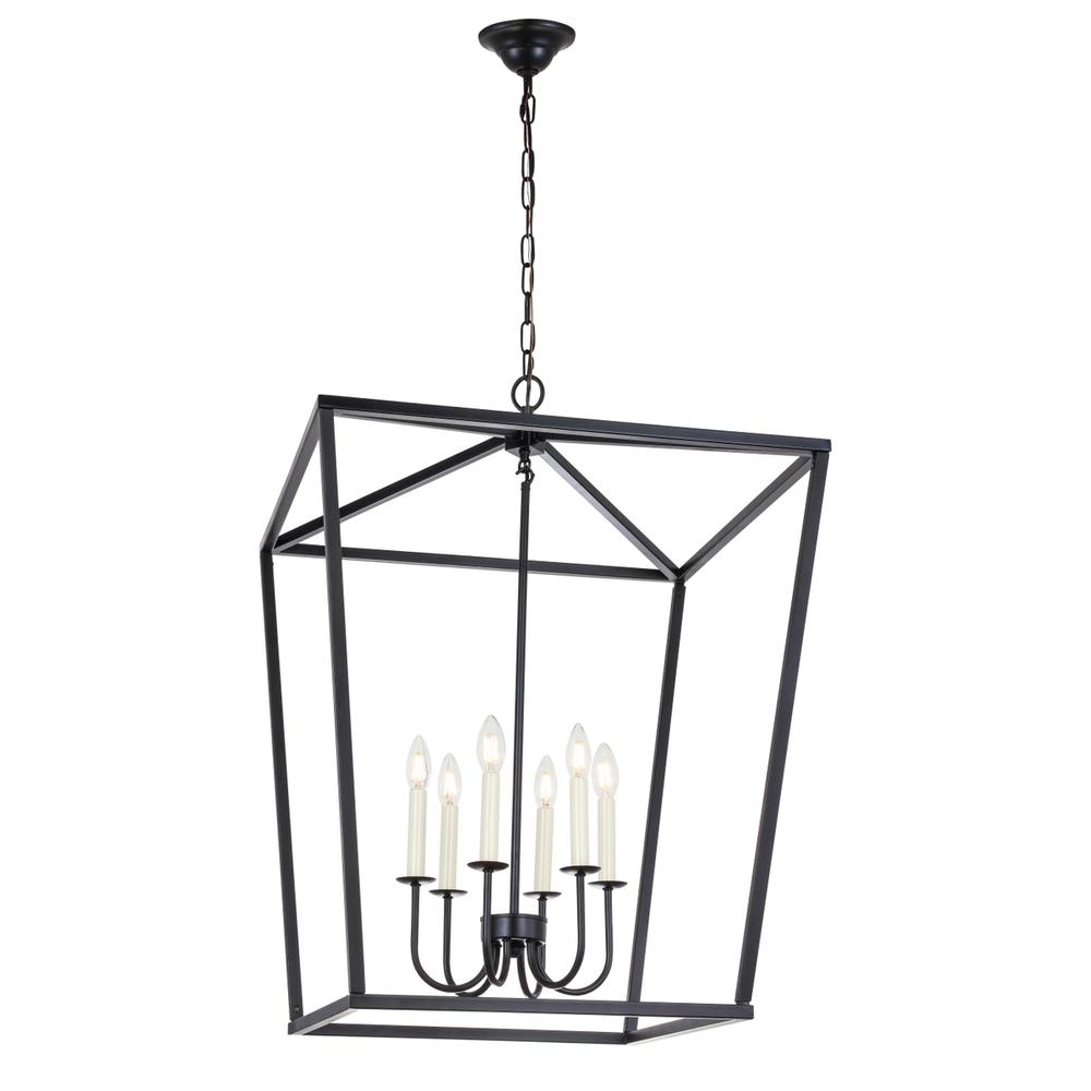 Maddox 6 light Black chandelier