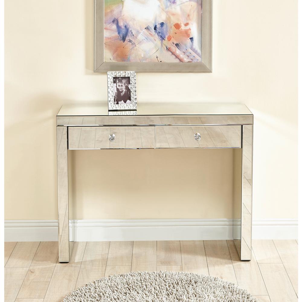 Console Table 39 in x 14 x30 in. in Clear