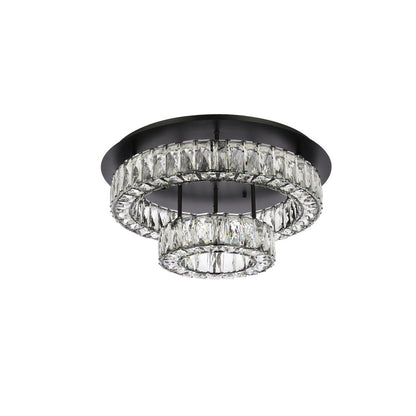 Monroe 22 inch LED double flush mount in black
