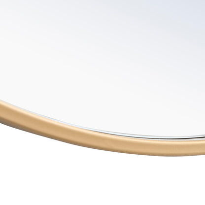 Metal frame Round Mirror with decorative hook 32 inch Brass finish