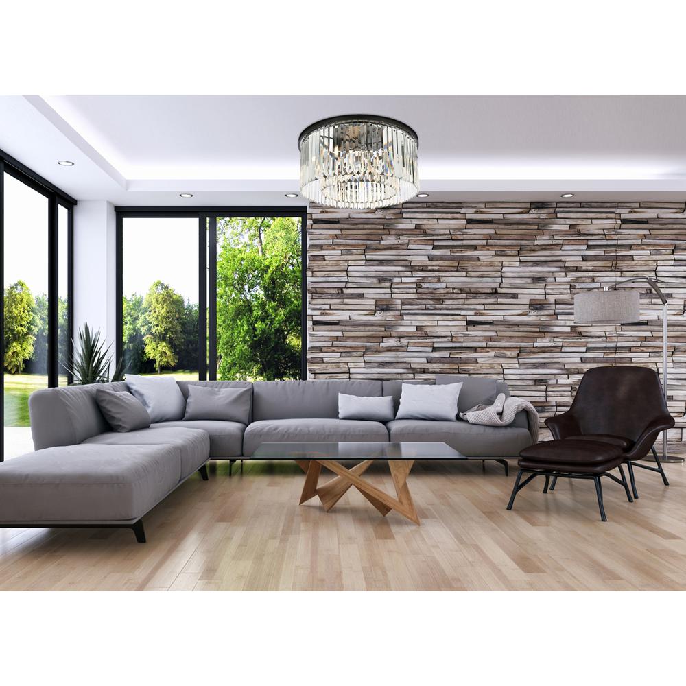 Sydney 8 light Matte Black Flush Mount Clear Royal Cut Crystal