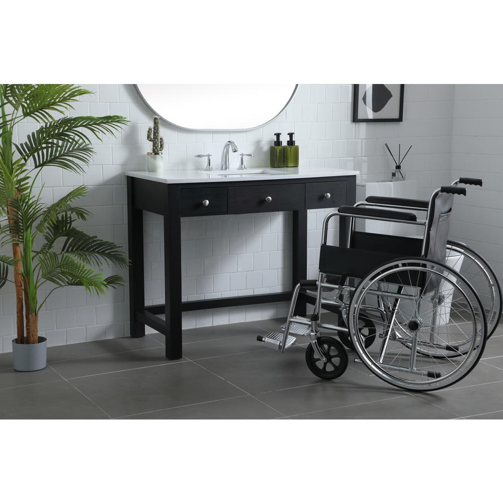 42 Inch ADA Compliant Bathroom Vanity In Black