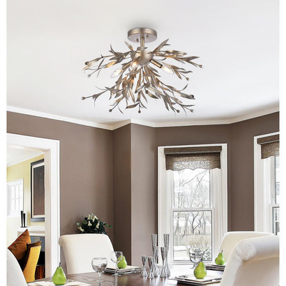 Priscilla 23 inch flush mount in silver leaf