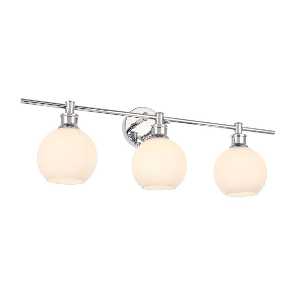 Collier 3 light Chrome and Frosted white glass Wall sconce