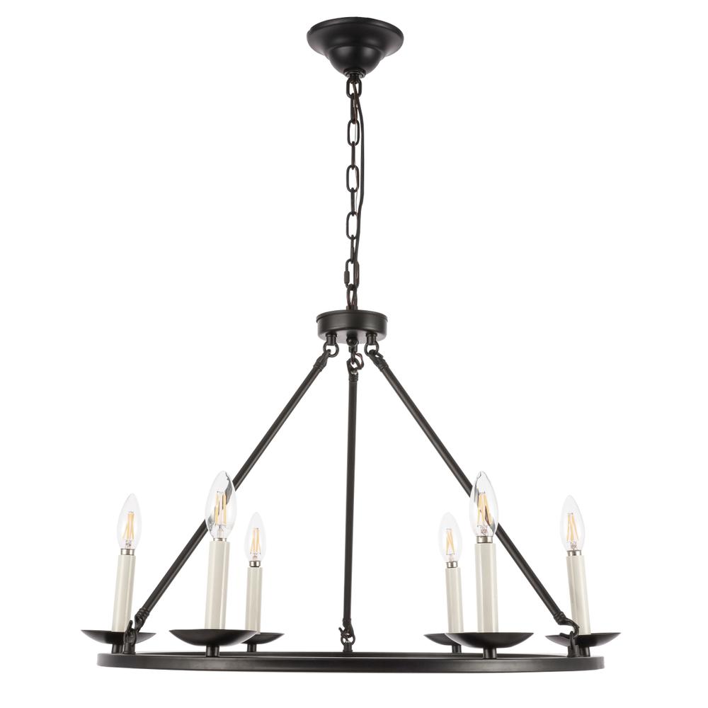 Maine 6 light Black chandelier