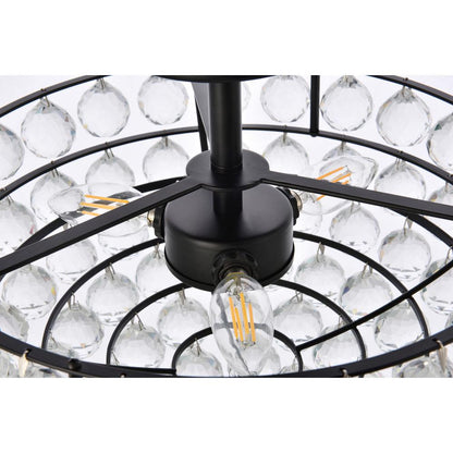 Savannah 16 inch flush mount in black