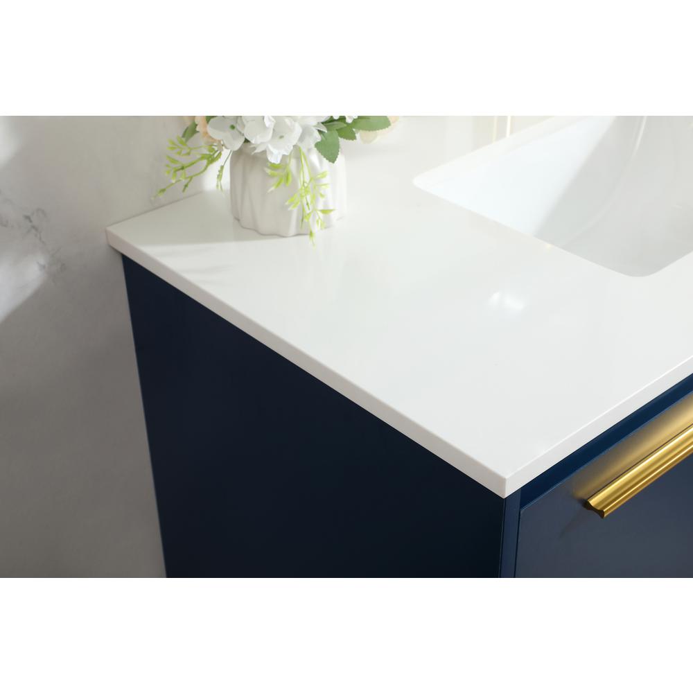 36 inch Single bathroom vanity in blue
