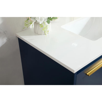 36 inch Single bathroom vanity in blue