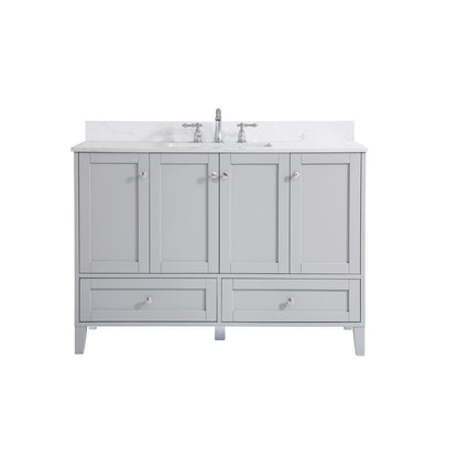 48 inch Single Bathroom Vanity in Grey with Backsplash