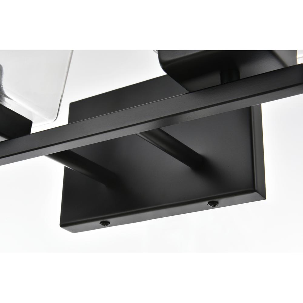 Merrick 2 light Black and Clear Bath Sconce