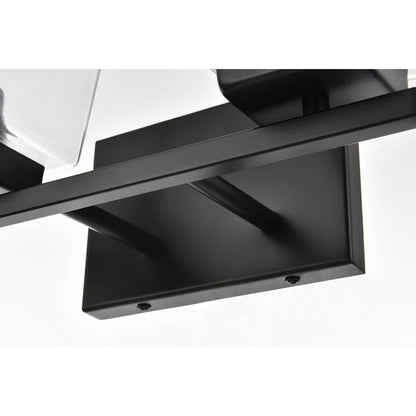 Merrick 2 light Black and Clear Bath Sconce