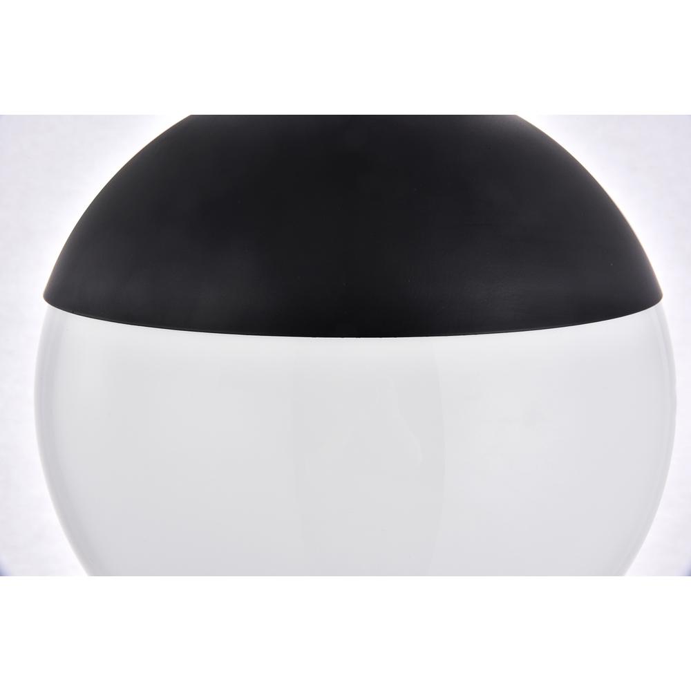 Eclipse 1 Light Black Flush Mount With Frosted White Glass