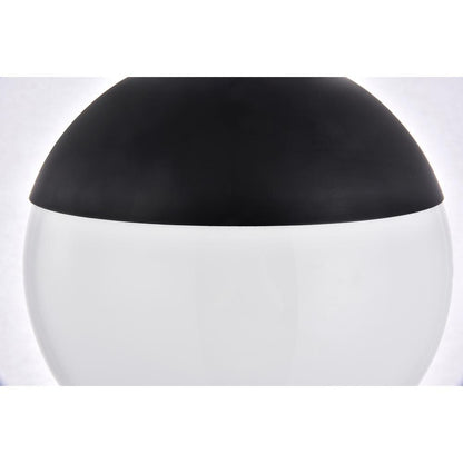 Eclipse 1 Light Black Flush Mount With Frosted White Glass