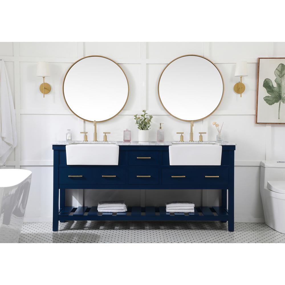 72 inch double bathroom vanity in blue