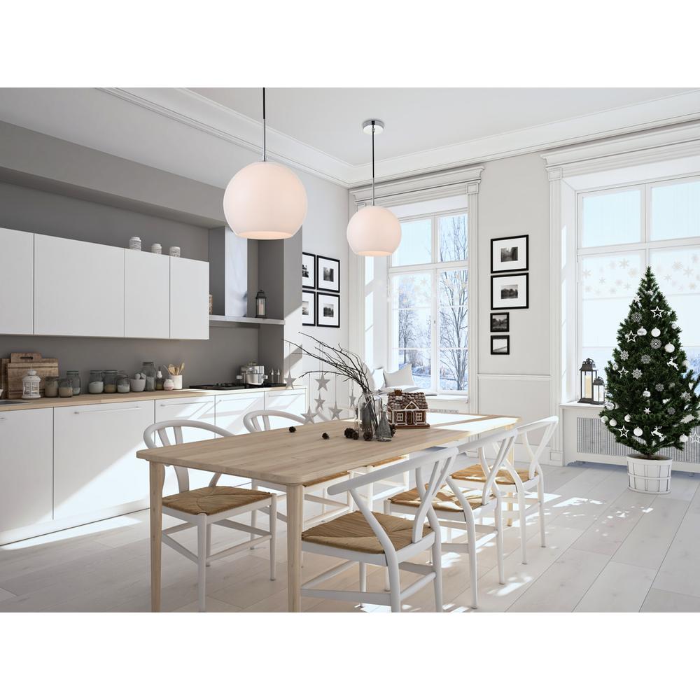 Baxter 1 Light Chrome Pendant With Frosted White Glass