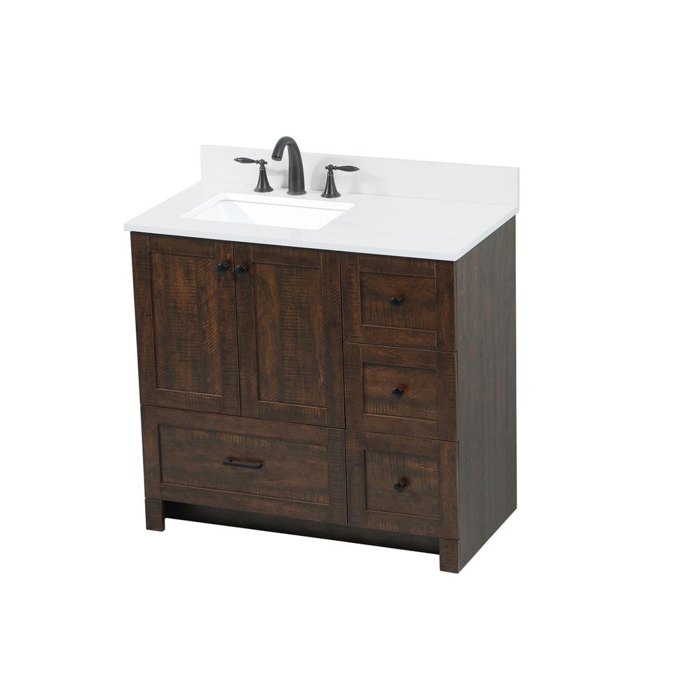 36 inch Single bathroom vanity in expresso with backsplash