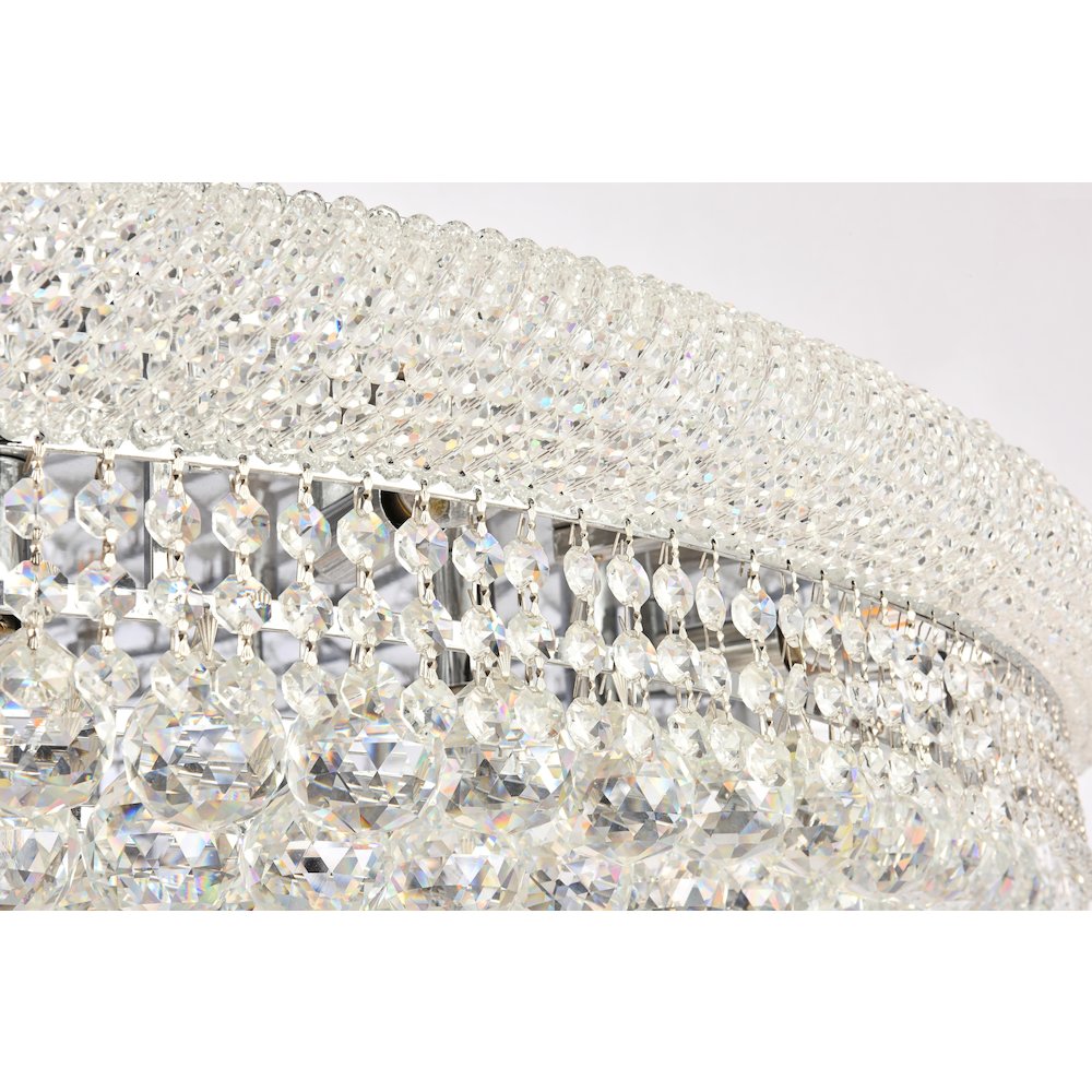 Primo 33 light Chrome Flush Mount Clear Royal Cut Crystal