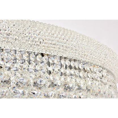 Primo 33 light Chrome Flush Mount Clear Royal Cut Crystal