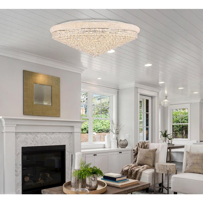 Primo 33 light Chrome Flush Mount Clear Royal Cut Crystal