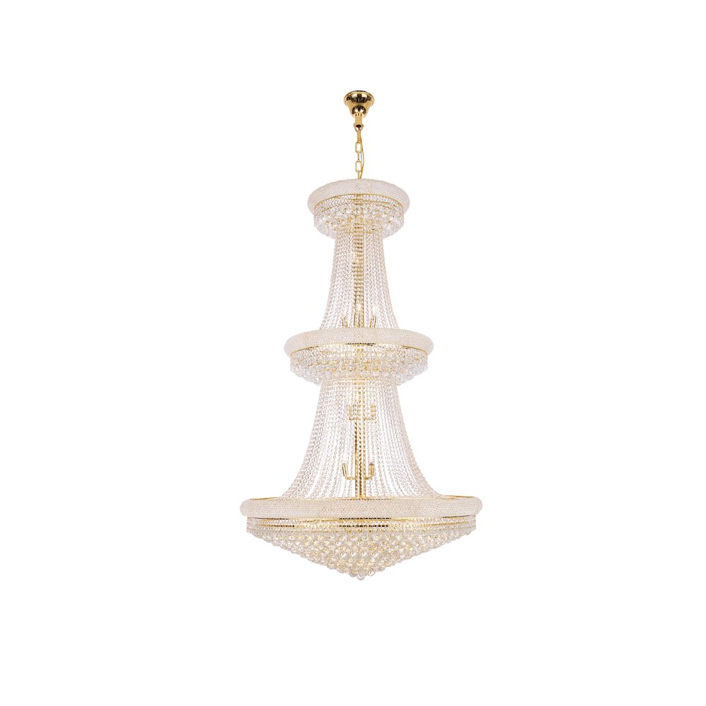 Primo 38 light Gold Chandelier Clear Royal Cut Crystal