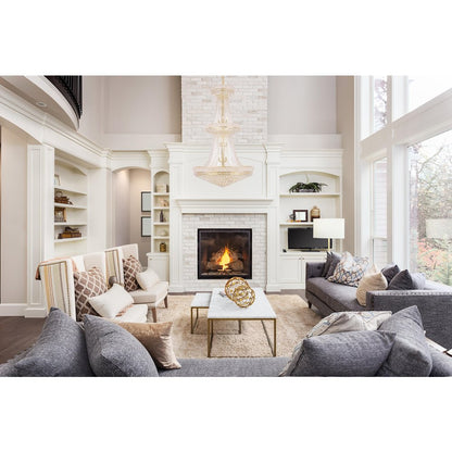 Primo 38 light Gold Chandelier Clear Royal Cut Crystal
