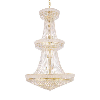 Primo 38 light Gold Chandelier Clear Royal Cut Crystal