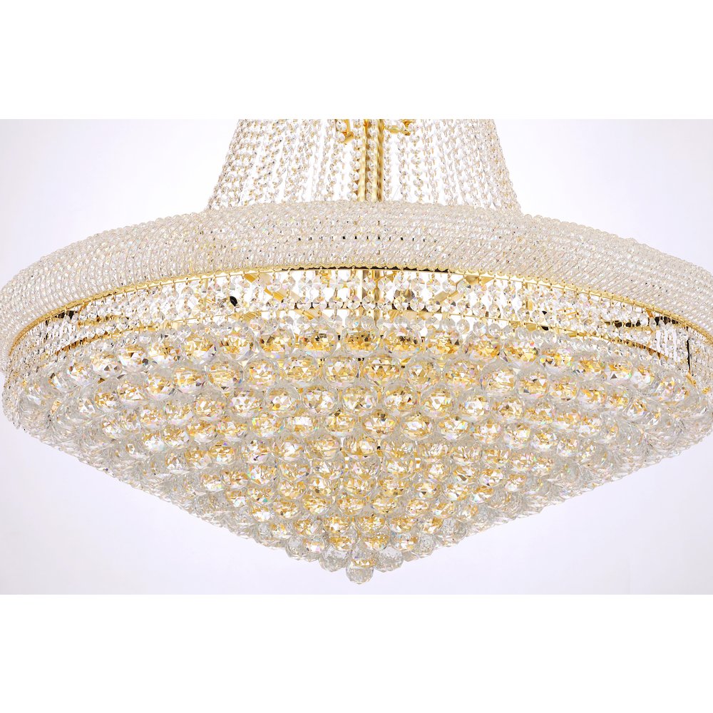 Primo 38 light Gold Chandelier Clear Royal Cut Crystal
