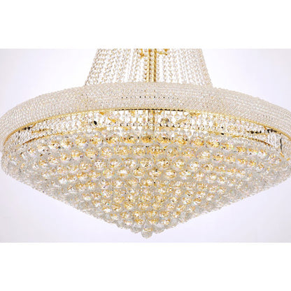 Primo 38 light Gold Chandelier Clear Royal Cut Crystal