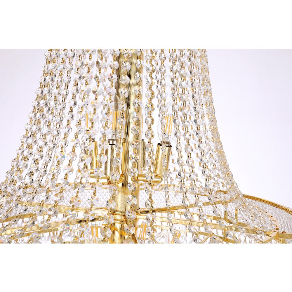 Primo 38 light Gold Chandelier Clear Royal Cut Crystal