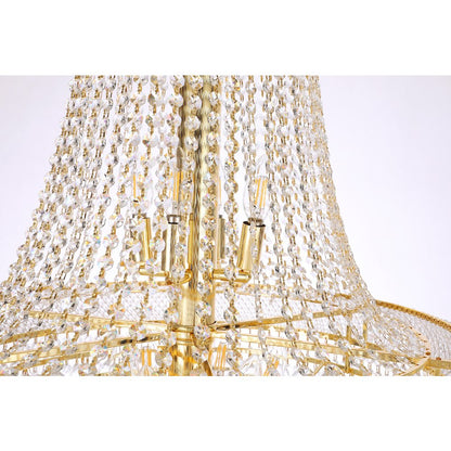 Primo 38 light Gold Chandelier Clear Royal Cut Crystal